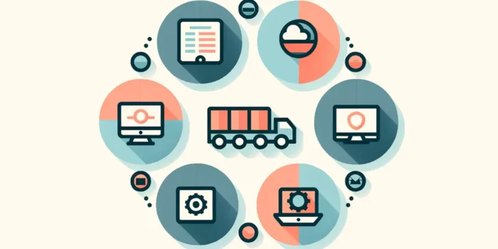 Various icons to illustrate necessary compartments of great fleet management software.